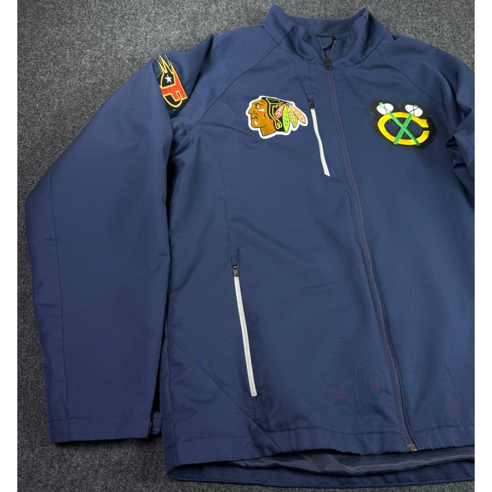 Bauer Team Chicago Blackhawks Indiana Fuel Embroidered Full Zip Jacket Mens XL - Picture 4 of 13